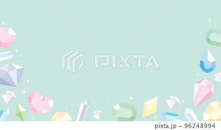 宝石の散らばったモスグリーンの背景 96248994