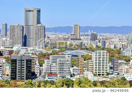 大阪府大阪市 大阪城天守閣からの眺め(北方 大川方面) 大阪府大阪市 大阪城天守閣からの眺め(北方 大川方面) 96249696