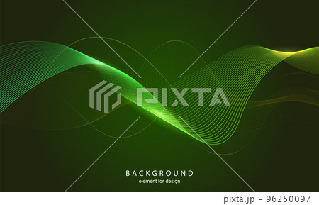 Abstract wave background. Element for design. Digital frequency track equalizer. Stylized line art. Colorful shiny wave with lines created using blend tool. Curved wavy line smooth stripe Vector 96250097