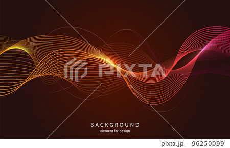 Abstract wave background. Element for design. Digital frequency track equalizer. Stylized line art. Colorful shiny wave with lines created using blend tool. Curved wavy line smooth stripe Vector Abstract wave background. Element for design. Digital frequency track equalizer. Stylized line art. Colorful shiny wave with lines created using blend tool. Curved wavy line smooth stripe Vector 96250099