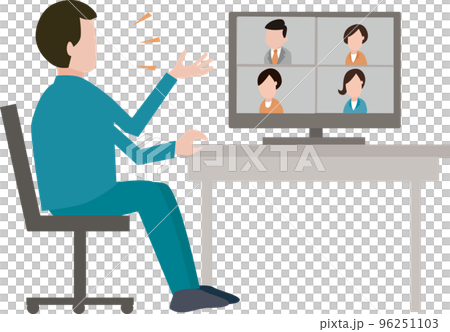 在遠程會議中開會的商務人士 96251103