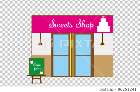 外觀時尚的豪華蛋糕店的插圖、外觀、黑板、管理、業務 外觀時尚的豪華蛋糕店的插圖、外觀、黑板、管理、業務 96251241