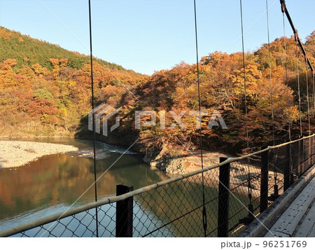 新潟県 秋の関川村鷹ノ巣 吊り橋 新潟県 秋の関川村鷹ノ巣 吊り橋 96251769