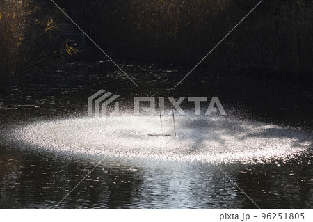 波紋が広がる噴水のある風景 波紋が広がる噴水のある風景 96251805