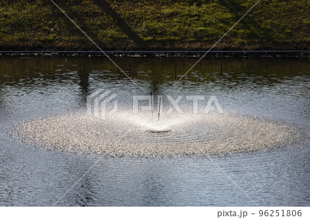 波紋が広がる噴水のある風景 96251806