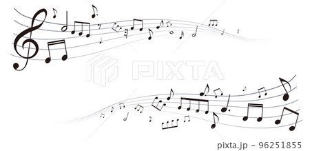 遠近感のある楽譜のフレームイラスト 五線譜 背景イラスト 音符、休符、音楽記号のイラスト 遠近感のある楽譜のフレームイラスト 五線譜 背景イラスト 音符、休符、音楽記号のイラスト 96251855