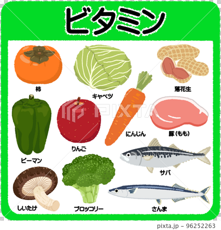 ビタミンの栄養素イラスト 96252263