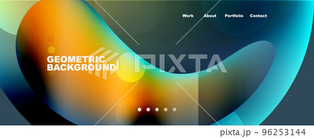 Circle, flowing shape composition geometric abstract background. Vector Illustration For Wallpaper, Banner, Background, Card, Book Illustration, landing page 96253144