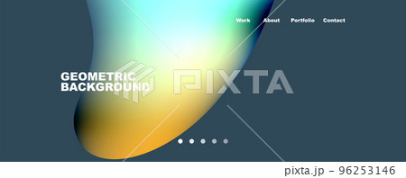 Circle, flowing shape composition geometric abstract background. Vector Illustration For Wallpaper, Banner, Background, Card, Book Illustration, landing page 96253146