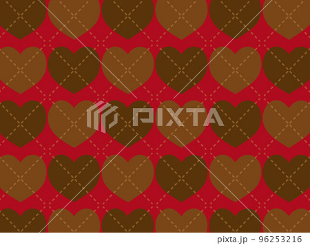 フェルトのハートアーガイルバレンタインカラー 96253216