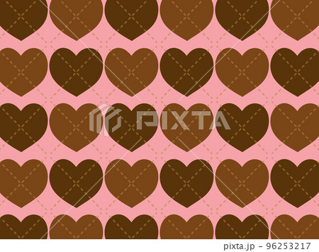 フェルトのハートアーガイルチョコレート色とピンク フェルトのハートアーガイルチョコレート色とピンク 96253217