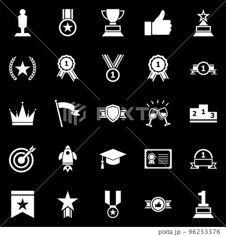 Success icons on black background Success icons on black background 96253376