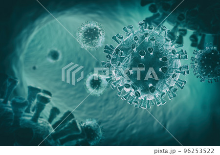 Enlargement of the virus sars cov 2 guilty of covid 19 disease 96253522