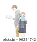 勉強する男子学生と女子高生 96254742
