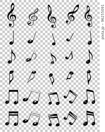光沢のある黒い音符　ベクターイラストレーション 96255091