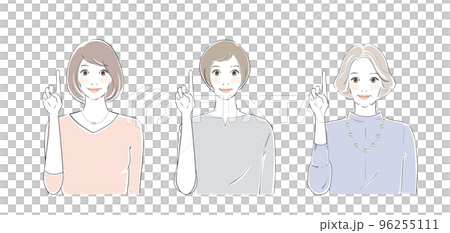 指をさす中高年女性 指をさす中高年女性 96255111