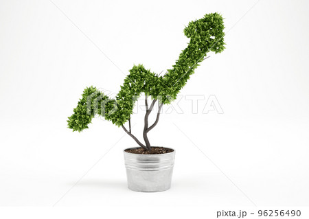 Growing the economy company . 3D Rendering 96256490