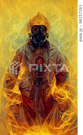 A survivor in protective clothing on fire - Stock Illustration  [96257261] - PIXTA