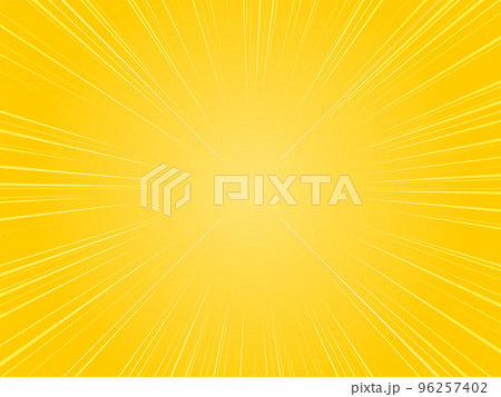 背景素材 注目集中線 黄色 輝き 驚き 衝撃 集中 光 爆発のイラスト素材 [96257402] - PIXTA