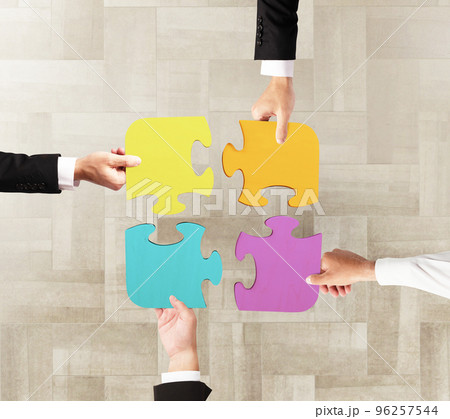 Team work for one goal 96257544