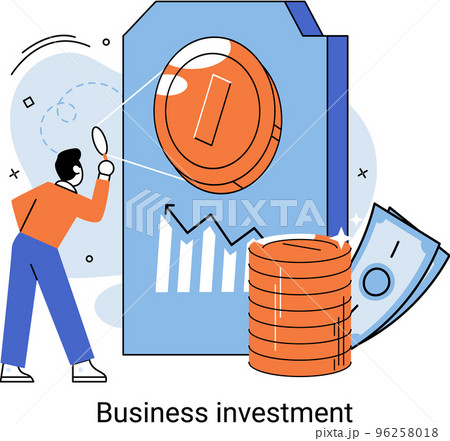 Business investment metaphor. Investment capital profit and income multiplying. Buying shares and funds, modern economy 96258018