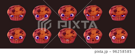 Emoji set with cute cake character 96258585