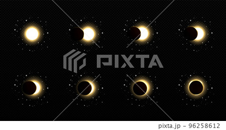 Solar or lunar eclipse on transparent background 96258612
