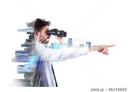 Businessman looking to the future 96258669