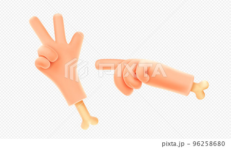 3d render hand gestures, palm with bone pointing 3d render hand gestures, palm with bone pointing 96258680