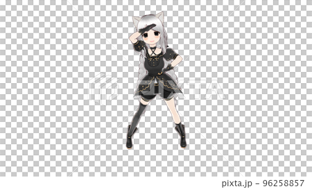 A young woman who did a witch's cosplay in Halloween 96258857