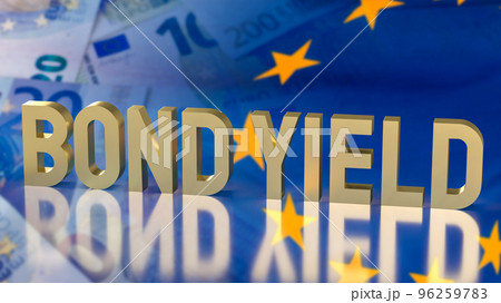 The gold bond yields on euro flag background for business concept 3d rendering The gold bond yields on euro flag background for business concept 3d rendering 96259783