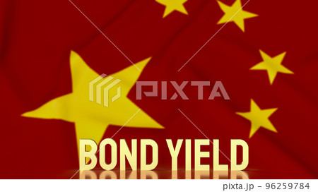 The gold bond yields on china flag background for business concept 3d rendering 96259784