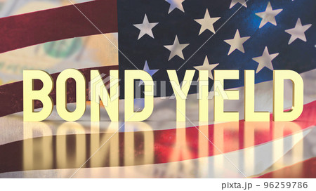 The gold bond yields on united states of america flag background for business concept 3d rendering 96259786