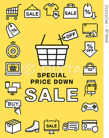 SALE　カラフルなラインアイコンセット 96261032