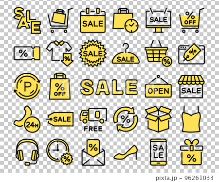 SALE カラフルなラインアイコンセット SALE カラフルなラインアイコンセット 96261033