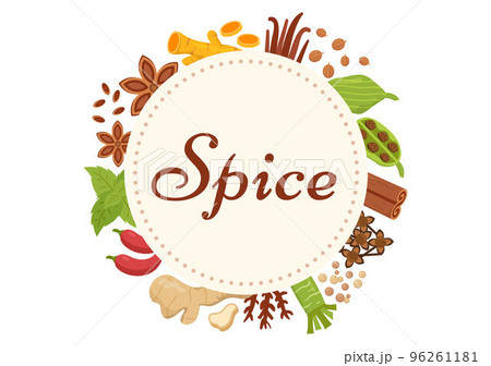 Spice Shop with Different Hot Spices, Condiment, Exotic Fresh Seasoning and Traditional Herbs in Flat Cartoon Hand Drawn Templates Illustration Spice Shop with Different Hot Spices, Condiment, Exotic Fresh Seasoning and Traditional Herbs in Flat Cartoon Hand Drawn Templates Illustration 96261181