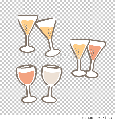 Drink (wine, champagne) illustration set Drink (wine, champagne) illustration set 96261403