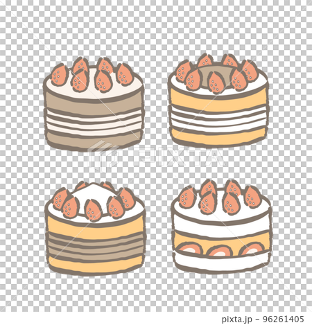 ケーキ　イラスト　セット 96261405