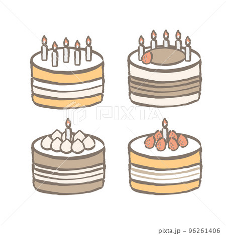 ケーキ　イラスト　セット 96261406