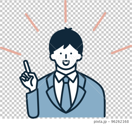Boy pointing finger simple illustration 96262168