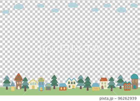 Scandinavian style Illustration background material of colorful houses and streets Scandinavian style Illustration background material of colorful houses and streets 96262939