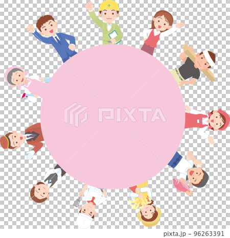 Working person _ from the circle _ pink color Working person _ from the circle _ pink color 96263391