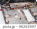 Closeup of disassembled laptop. 96263997