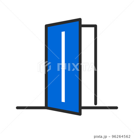 開きかけのスリットのある青いドア 開きかけのスリットのある青いドア 96264562