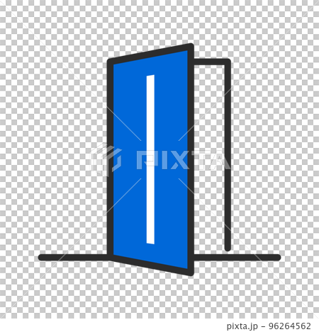 開きかけのスリットのある青いドア 開きかけのスリットのある青いドア 96264562