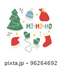 Christmass set of stickers hat, mitten and socks 96264692
