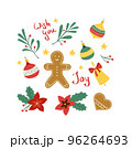 Christmass set of stickers patch, omela, jingle bell and cookies 96264693