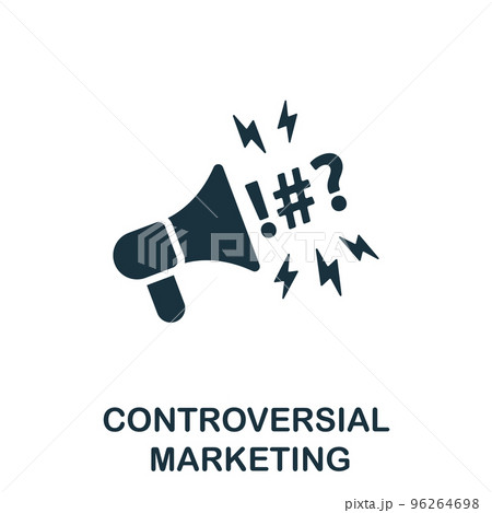Controversial icon. Monochrome simple Marketing Strategy icon for templates, web design and infographics 96264698