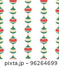 Christmas tree ball toy on cute holiday pattern 96264699