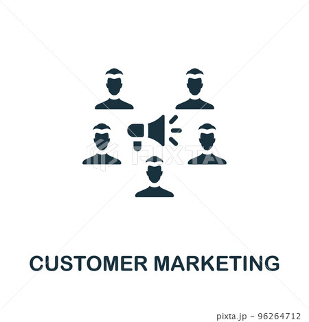 Customer Marketing icon. Monochrome simple Marketing Strategy icon for templates, web design and infographics 96264712